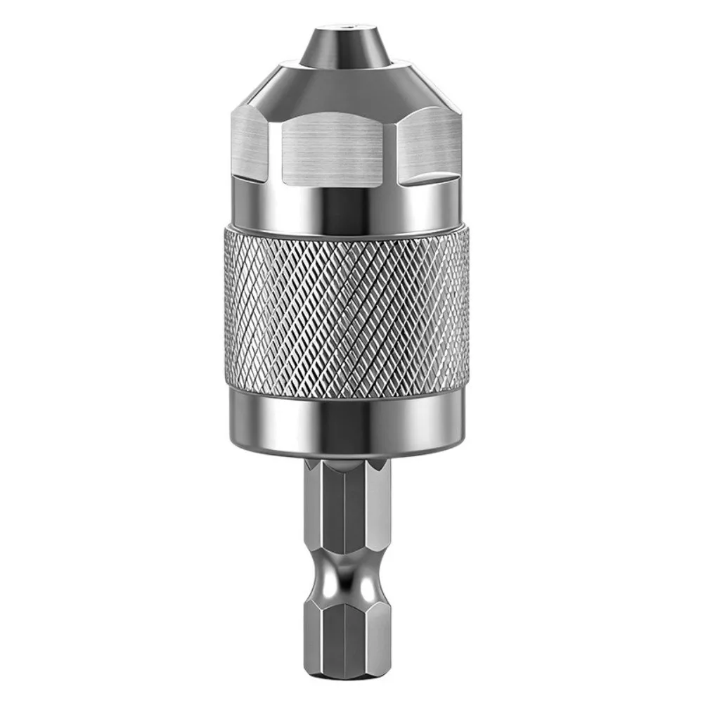 New Self-Tightening Drill Chuck Adapter Hexagonal Handle 1/4 Inch Quick Change Chuck 1.5-6.5mm Hex Shank 3-Jaw Chuck Power Tool