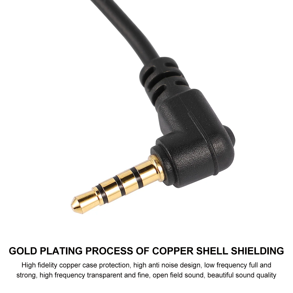

2Pcs Trs to Trrs Microphone Adapter Cable Copper Shell Noise Cancelling Converter for Phone Tablet Camera Recording Use
