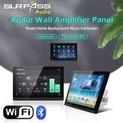 Smart TUYA 7 Inch 30W WiFi Bluetooth Wall Amplifier Android 8.1 Audio Center Power Amp with LAN Intercom Two Zone RS485 Bedroom