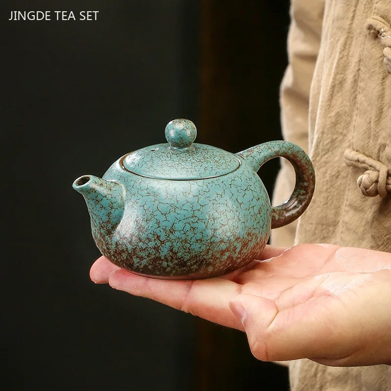 

230ml Japanese Crude Pottery Xishi Tea Pot Retro Ceramic Tea Infuser Handmade Ball Hole Filter Kettle Tea Ceremony Accessories