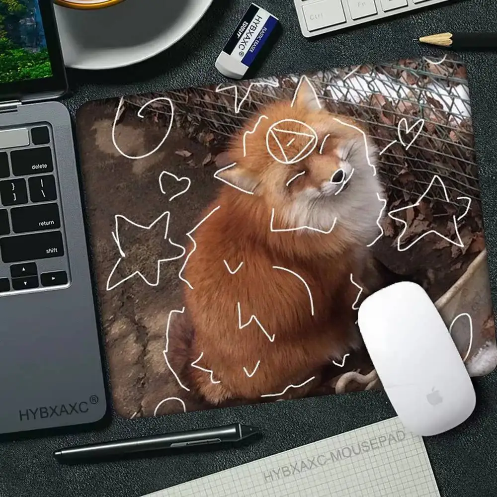 

Theta-Delta Therian Sign Fox Cat мультфильм маленький коврик для мыши LockEdge для геймеров коврик для компьютерного стола прямоугольный противоскользящий резиновый коврик