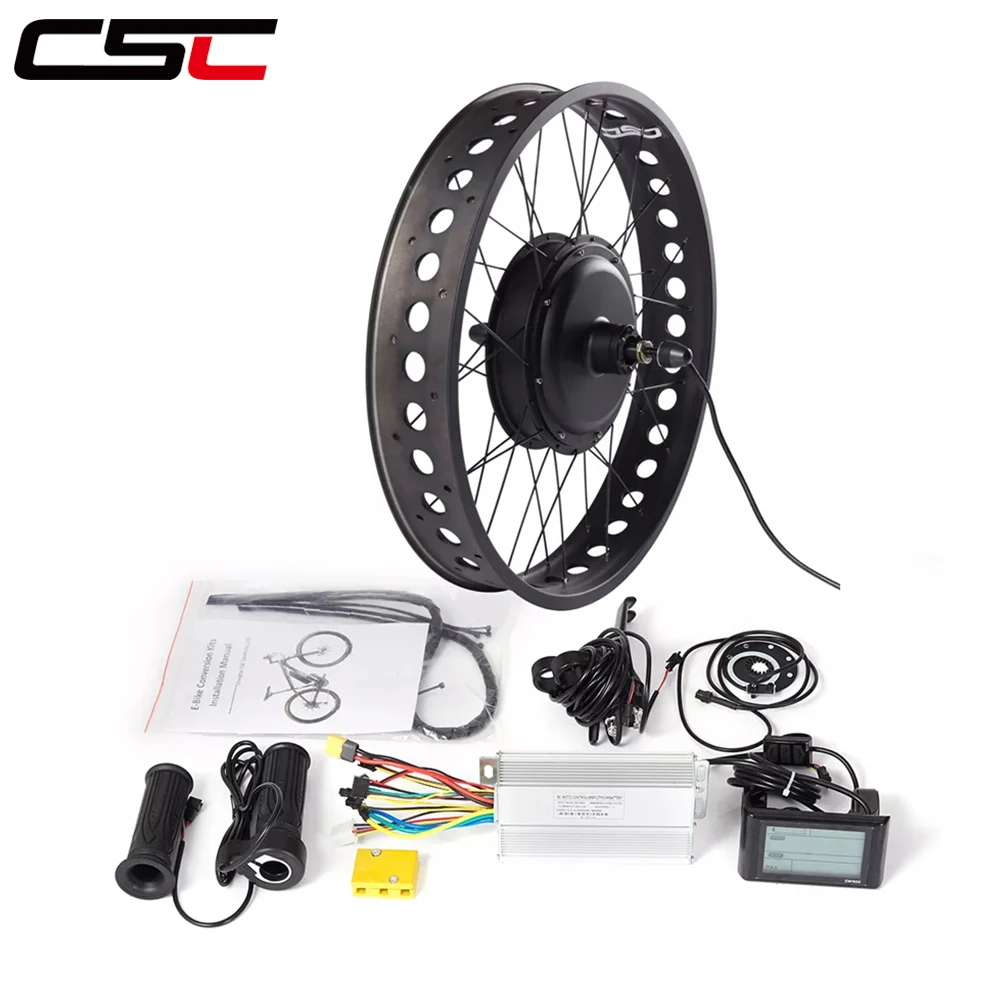 CSC Fat E-bike Conversion Kit 36V 250W 350W 500W hub Motor 48V 1000W 1500W Bike Wheel for 20 24 26in Snow electric bicycle