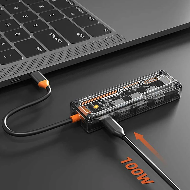 5 In 1 USB 3.0 Hub Docking Station USB Adapter With USB2.0X2 USB3.0 PD100W USB-C 4K@30Hz For PC Laptop Mobile Phone Parts