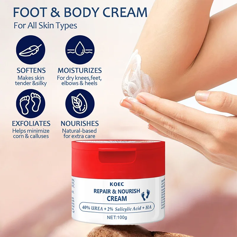 100g KOEC 40% Urea Repair Nourish Body Cream Moisturizing Softening Exfoiliating Salicylic Acid Hyaluronic Acid Squalane Vitamin