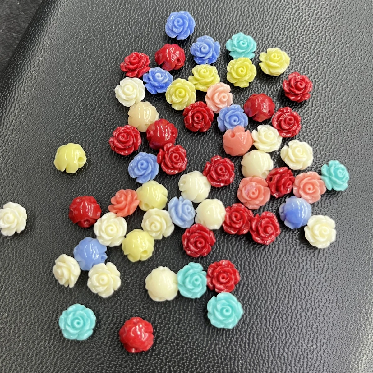 50pcs/bag Natural Shell Beads Punch Flower Mixcolor Shell Loose Spacer Beaded for Making DIY Jewerly Necklace Bracelet 10mm