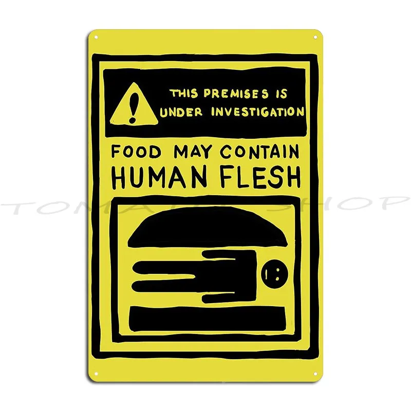 The Burgers Are People! Metal Plaque Wall Mural Club Wall Mural Kitchen Designs Tin Sign Poster