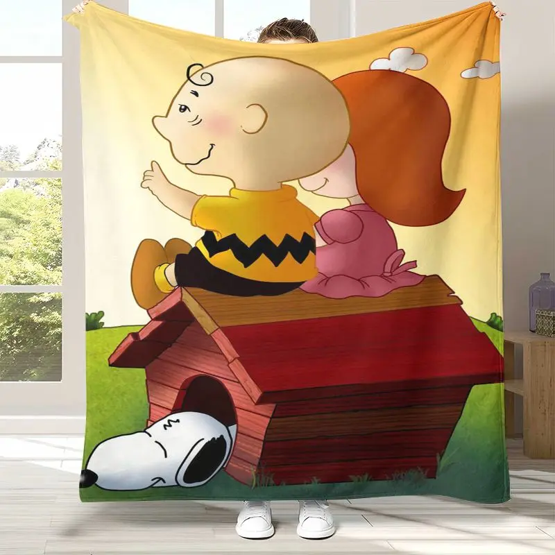 Kawaii S-Snoopys Dog Cartoon Soft Flannel Throw Blanket,Cozy Warm Blanket for Bed,Sofa,Living Room,Picnic,Home Decor,Gift Kids