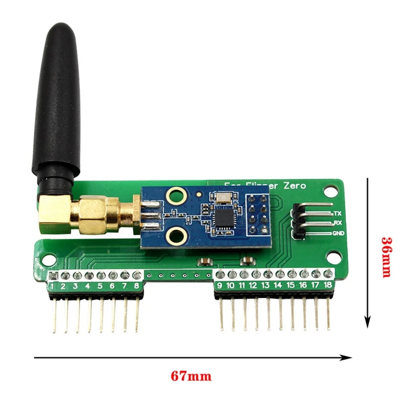 Für Flipper Zero CC1101 Modul Subghz Modul mit Antenne 433MHz breitere Abdeckung