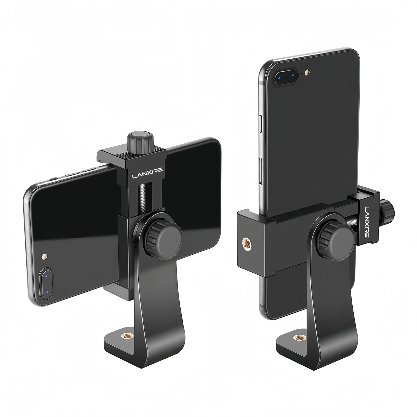 

Lanxire Smartphone Tripod Mount, 1/4"-20 Quick Release for iPhone 15 Pro Max/S23/S24 Ultra, 360° Vertical Clip with Cold Shoe