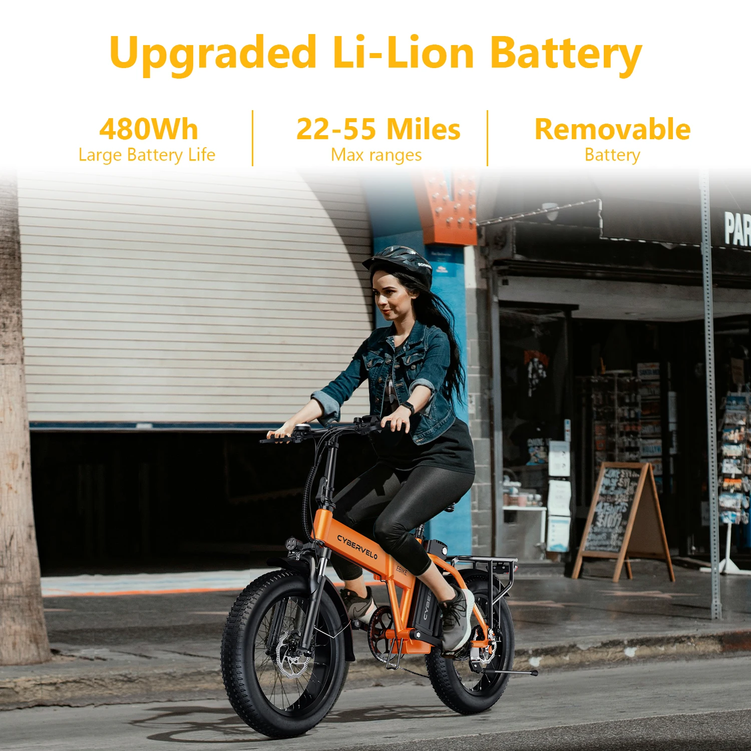 دراجة كهربائية Cybervelo EK4 بقدرة 48 فولت 20.8AH دراجة طويلة المدى للطرق الوعرة - دراجة قوية قابلة للطي ذات سعة عالية