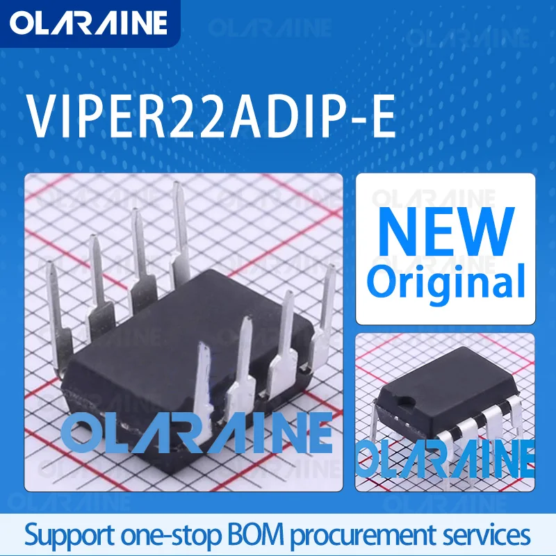 

5/10/100Pcs VIPER22ADIP-E DIP-8 original 100% New ic chip AC/DC converters RoHS Voltage 730 V Output power 7 W