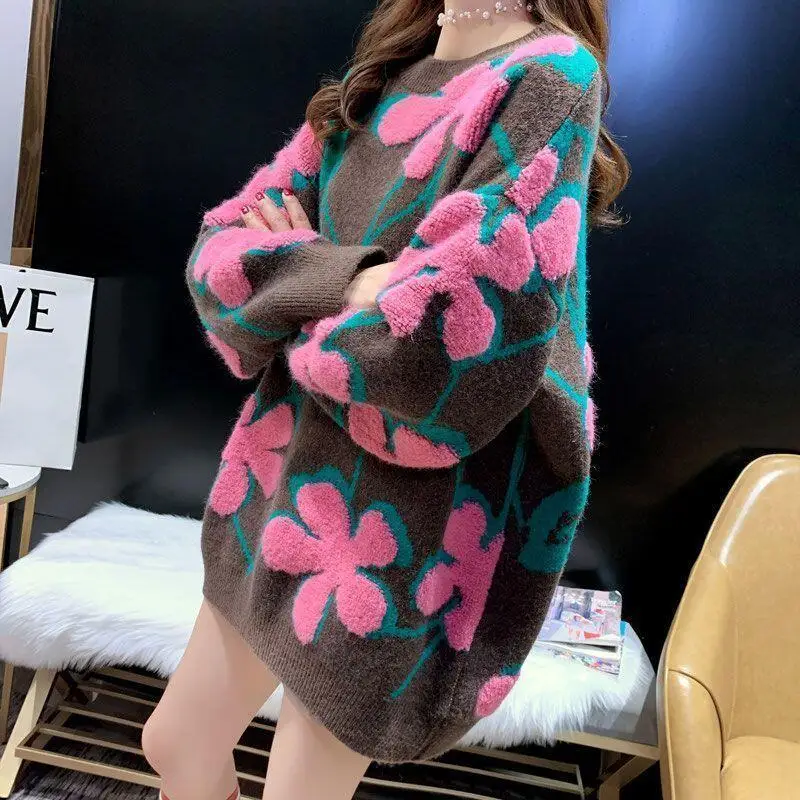 

Свитер принцессы с круглым вырезом, модная свободная трикотажная рубашка с длинными рукавами для молодых девушек, весенне-осенняя одежда, одежда на открытом воздухе допамина