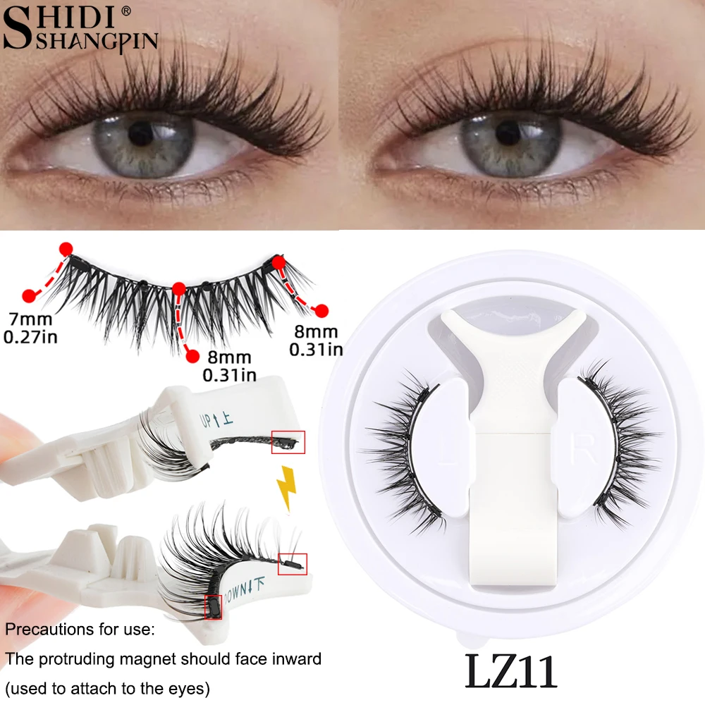 Wiederverwendbares magnetisches Wimpern-Set, flauschig, natürliches Aussehen, falsche Wimpern, einfach anzubringende magnetische Pinzette, Make-up-Werkzeug, handgefertigte Nerzwimpern