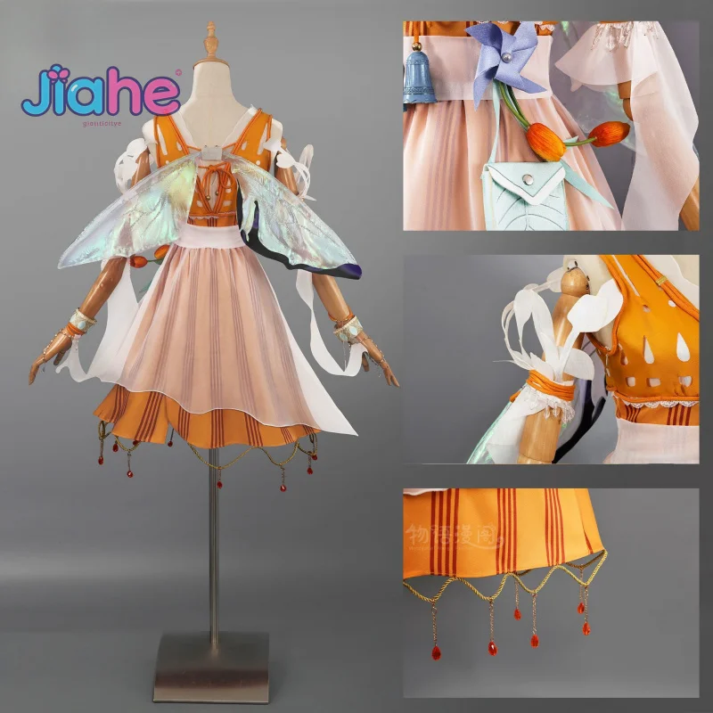 Identity V Emma Woods Gardener คอสเพลย์เครื่องแต่งกายฤดูร้อนชุดชายหาดหมวกปีกแว่นตาวิกผม prop ชุดฮาโลวีนผู้หญิงหวานชุด