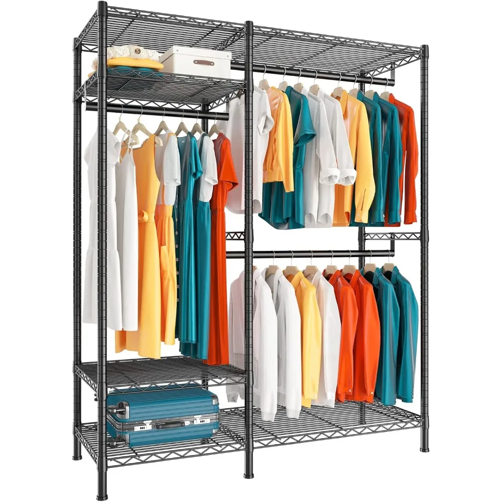 

Clothes Rack Heavy Duty Clothing Rack Load 775LBS Clothing Racks for Hanging Clothes Adjustable Closet Wire Garment Rack