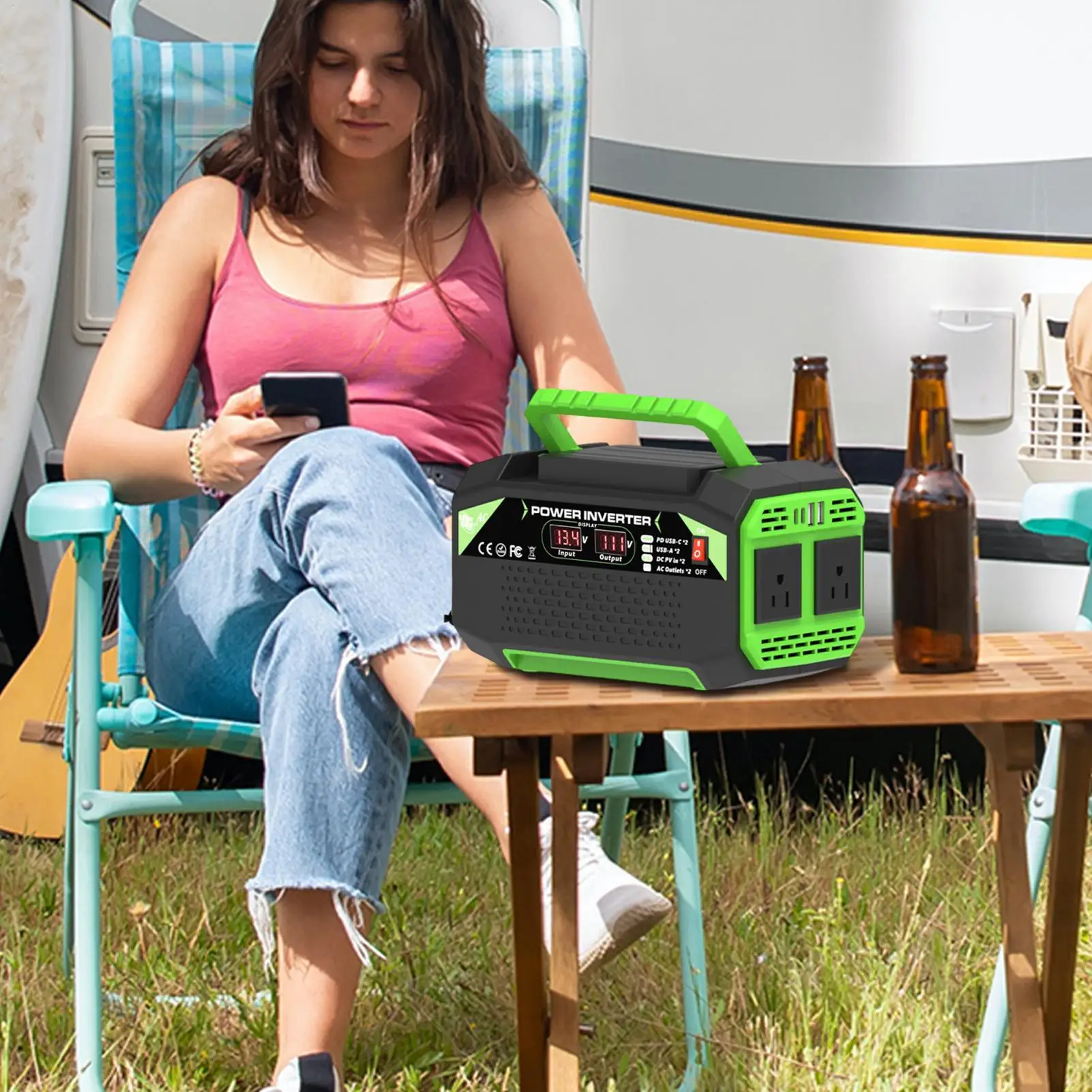 

Inverters For Vehicles 300W Car Outlet Adapter With USB Ports Digital Display Plug Outlet With 4 USB Ports Fast Charging Auto