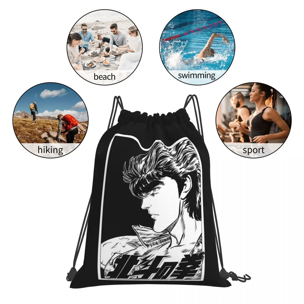 حقائب ظهر Fist Of The North Star Kenshiro حقائب ظهر كاجوال برباط حقيبة رياضية حقائب كتب للطلاب والنساء