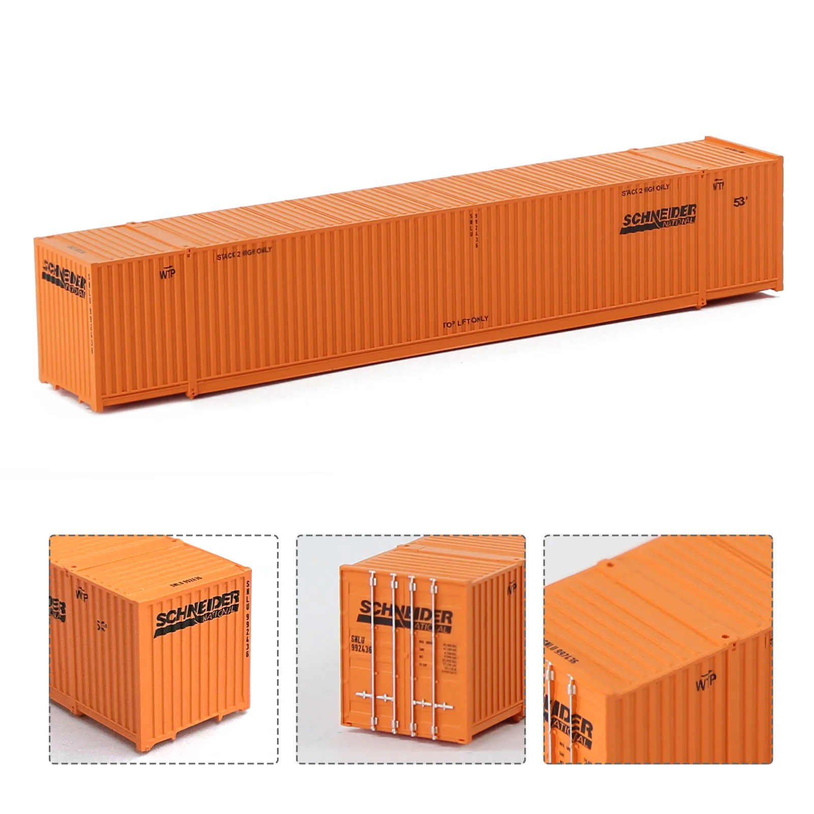 Evemodel 1pc N Scale 53ft Containers with Magnets 1:160 53\' Shipping Cargo Box Model Trains C15009