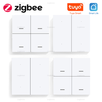 ZigBee Tuya Scene Switch 4Gang Push Button Controller Smart Home Automation Battery Powered Scenario for Smart Life Devices