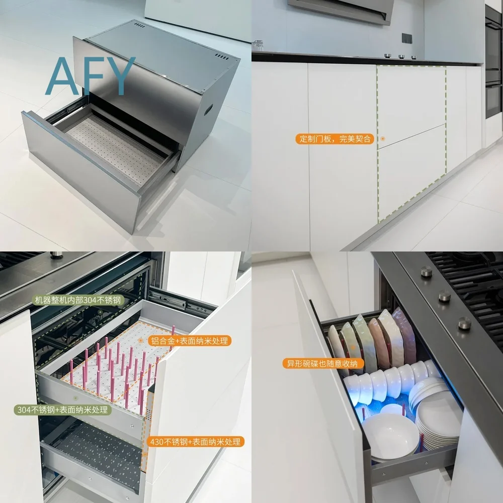 Smart Bowl Basket for Disinfection Cabinet Cleaning Cabinet Fully Hidden Pull Out Storage Organizer Fully Embedded 304
