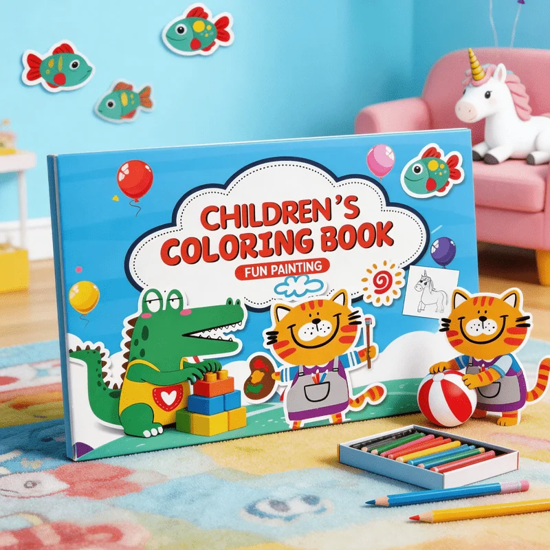 Fun Coloring Book, Children's Colored Pen Drawing Book, Graffiti Coloring Book, 32 Page Cartoon Animal Drawing Book