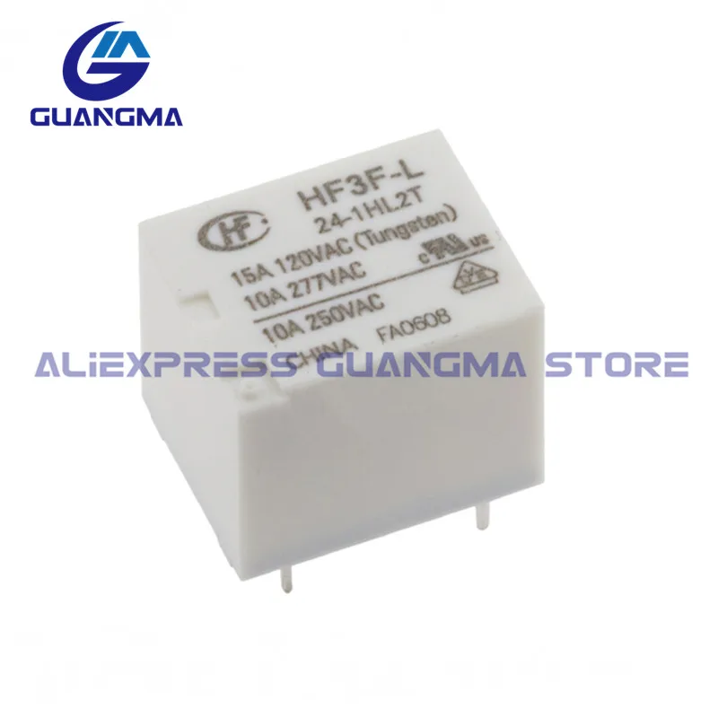 Imagem -05 - Relé Hf3f-l 51hl1t Hf3f-l 12-1hl1t Hf3f-l 24-1hl1t 4pin 5pin 10a 277vac Hf3f-l-12-1hl2t Dc5v 12v 24v 100 Original Novo 20 Pcs