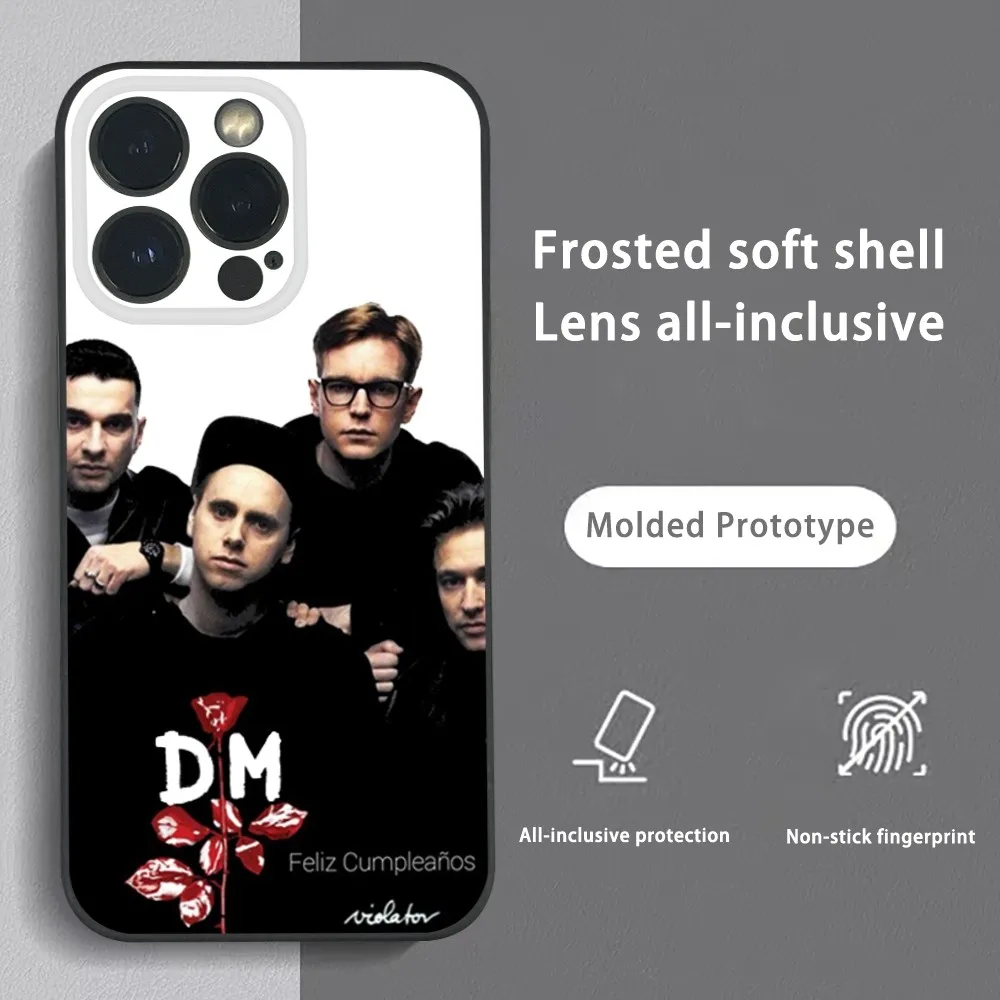 D-Depeche Mode Phone Case For iPhone 15 14 13 12 11 Pro Xs Max Mini XR X 7 8 Plus Black Frosted Soft Shell Funda Anti Drop Cover