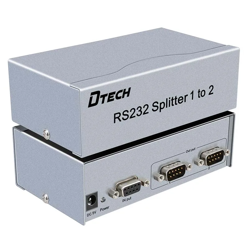 DTECH High Quality Hot Selling 1x2 1 Input 2 Output 2 Port Rs232 Splitter