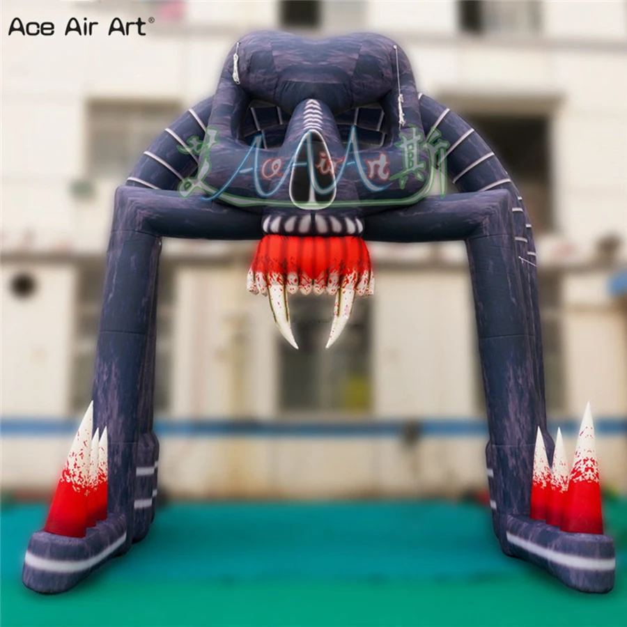 Horrible Halloween Inflatable Skull Arch Entry for Outside Holiday Decor, Halloween Carnival Celebration, Made by Ace Air Art