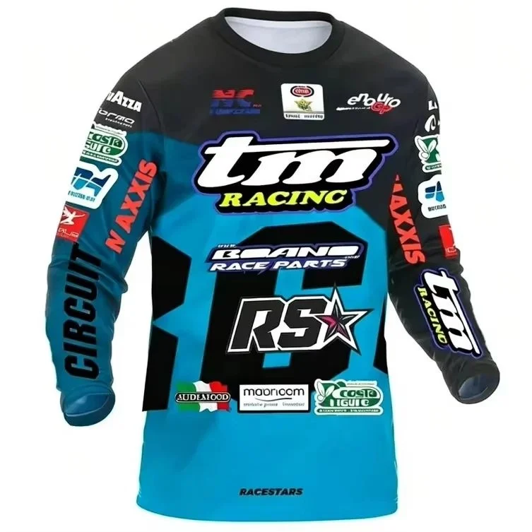 Sommer Neuheit Kinder Erwachsene Jugend Offroad-Motorrad Langarm-T-Shirt TM Racing Team Radsportanzug Atmungsaktives Schnelltrocknendes Sport-Oberteil