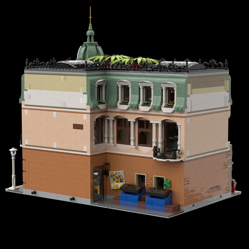 有名な街並みのモックビルディングブロック、グランドコーナーホテルシリーズ、テクノロジーブロック、ギフト、クリスマスおもちゃ、DIYセット、組み立て