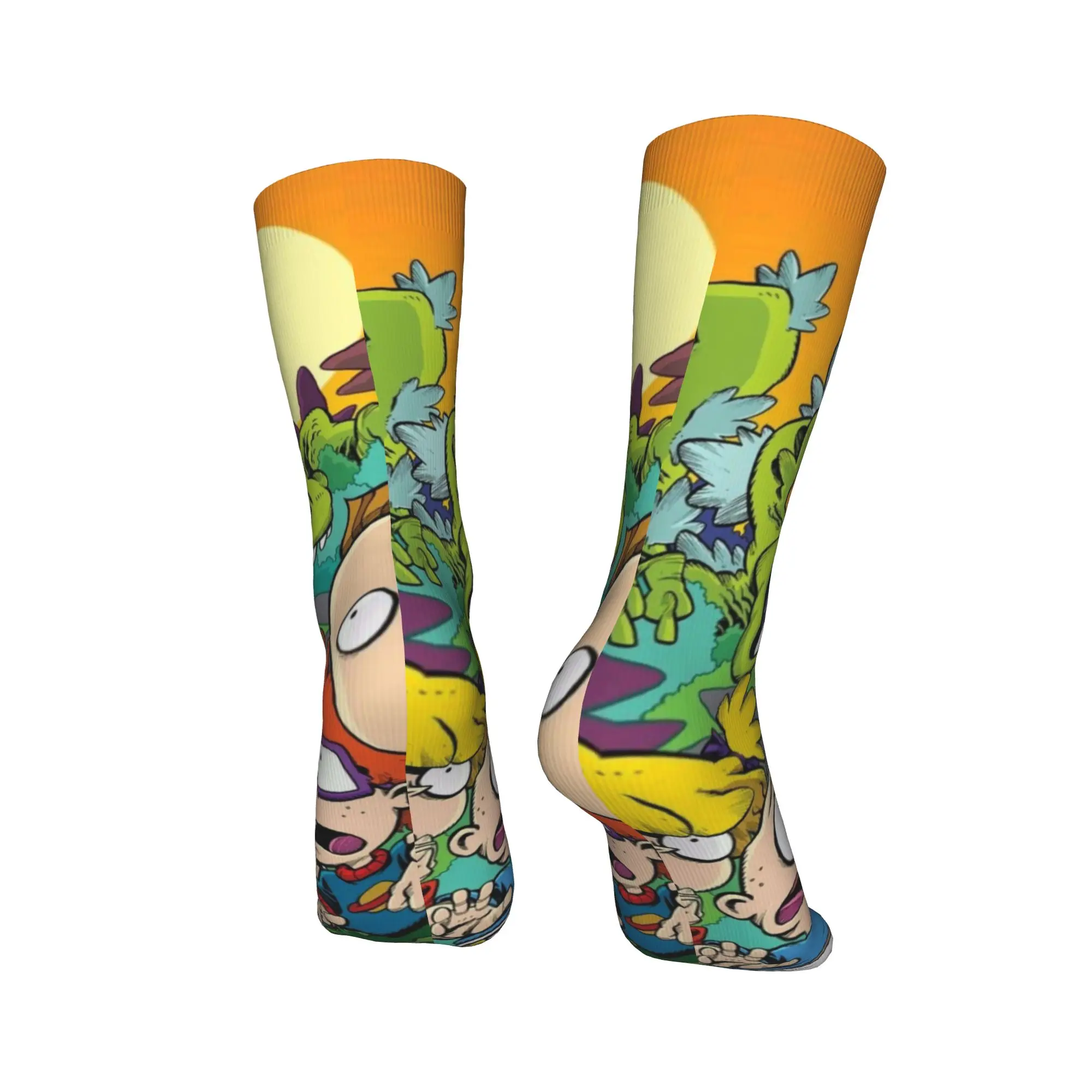 R-Rugrats الكرتون الجوارب نمط جوارب عدم الانزلاق الرجال الجوارب عالية الجودة الخريف القوطية الجري جوارب رياضية