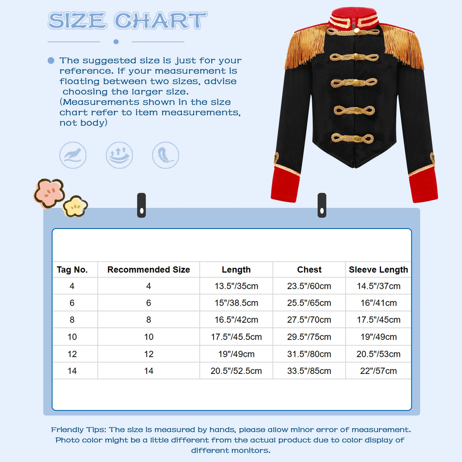 Girls Boys Circus Ringmaster Costume Long Sleeve Fringe Tassel Jacket Halloween Christmas Drummer Major Costumes image 6