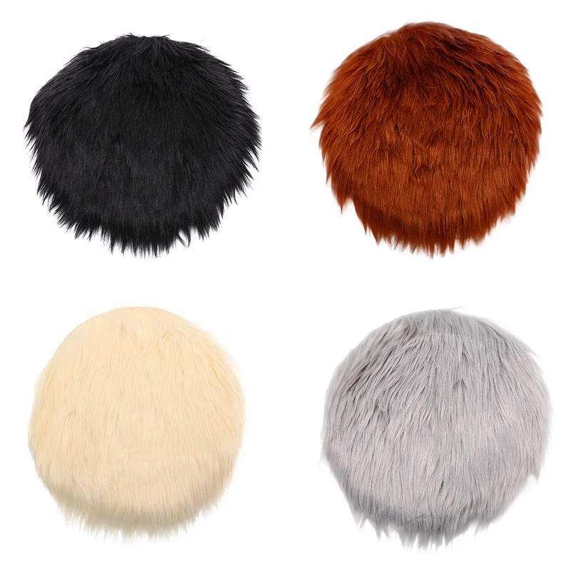 30cm Warm Wool Round Cushion Stool Pad Solid Color Thickening Dining Home Chair Cushion Anti-Slip Table Seat Mat Chair Mat Pad