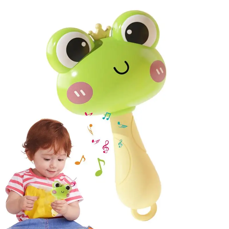 Small Rattles Maracas Frog Duck Baby Educational Toys Newborns Funny Dolls Animal Rattle Toys Musical Instruments Noisemaker Toy