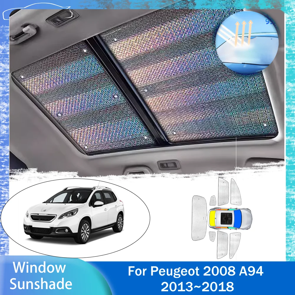 

Солнцезащитный козырек на боковое окно автомобиля для Peugeot 2008 A94 2013 ~ 2018 2014 2015 2016 2017, люк на крыше, анти-УФ-термоизоляционный козырек от солнца, аксессуары для зонтиков