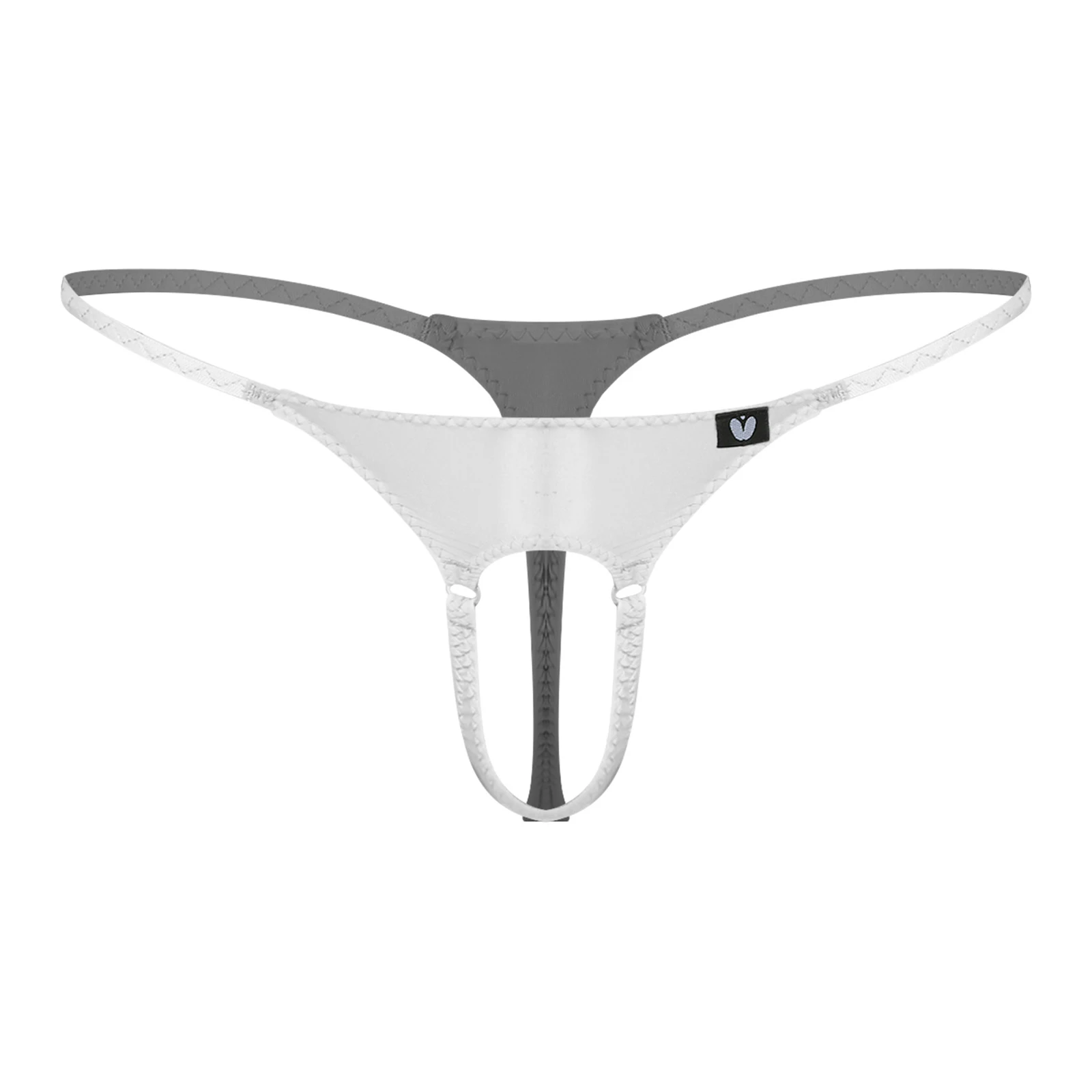 

Mens Low Rise Thongs Cutout Pouch Willy Hole Spaghetti Strap T-back Briefs Mini Panties Underwear Lingerie for Dating Night