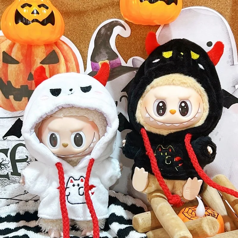 

Симпатичная только одежда Labubu, толстовка с капюшоном на Хэллоуин и шнурком, милая одежда Labubu, зимне-осенний наряд, игрушечный домик в подарок ﻿