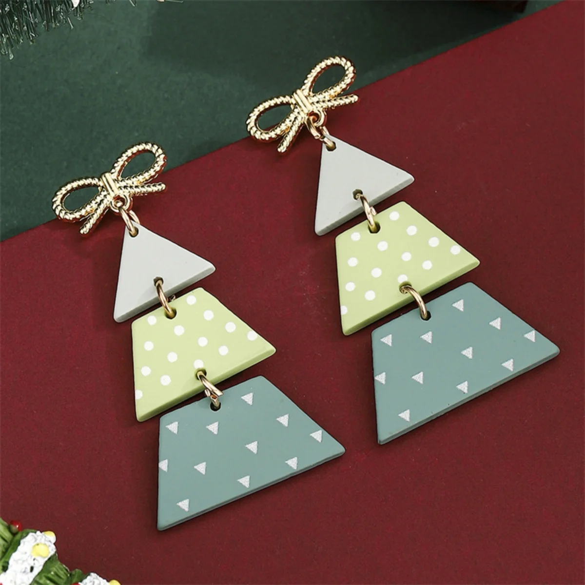 Urlaub Tropfen Ohrringe Imitation Perle Strass Santa Claus Rentier Acryl Weihnachtsbaum Ohrring Schmuck Geschenk Für Frauen Männer
