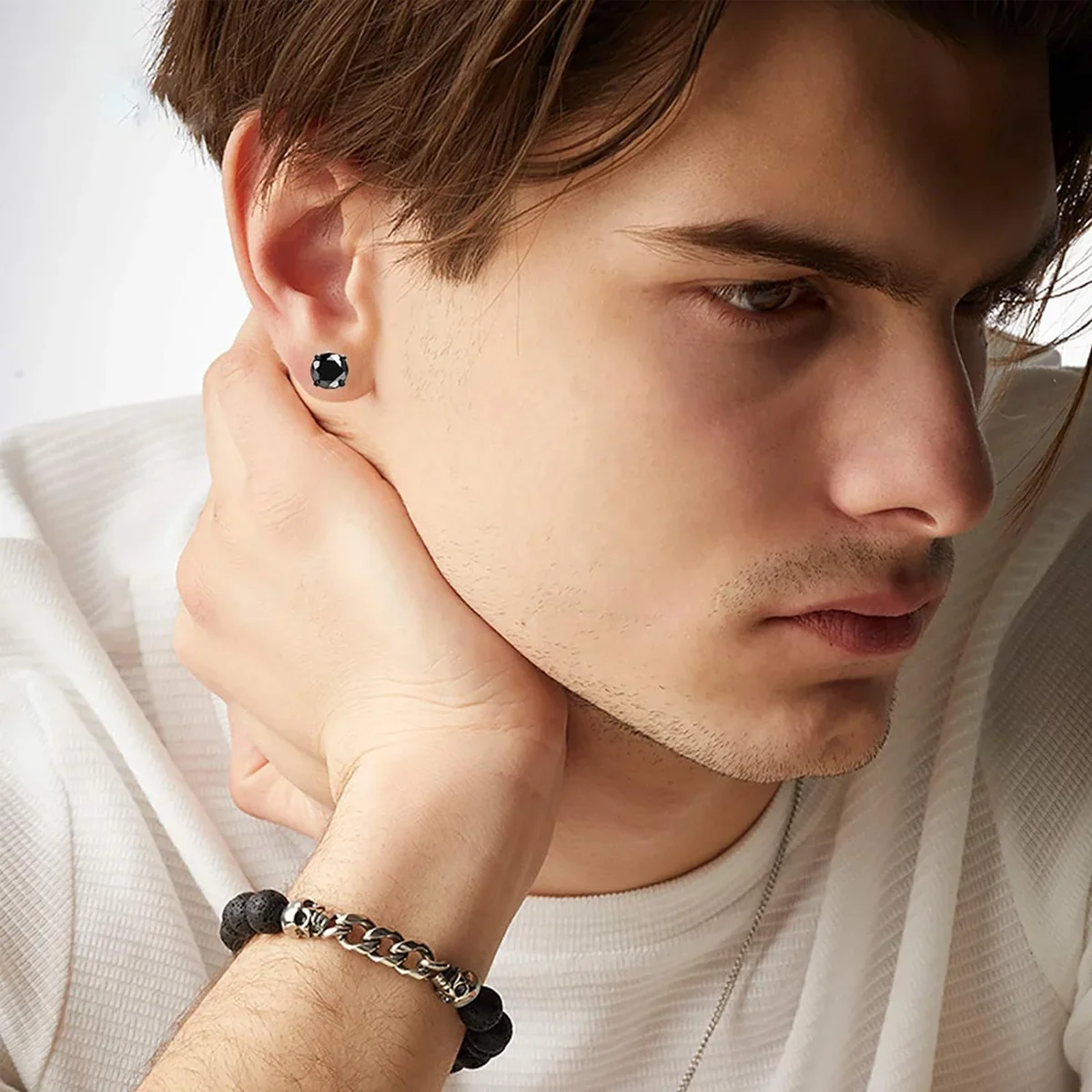 1-12 Pairs Magnetic Stud Earrings For Men, Stainless Steel Magnetic Clip On Earrings, Non Piercing Earrings Unisex view 5