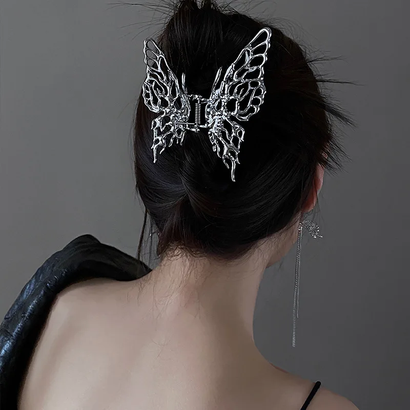 

2022 New Women Metal Butterfly Hair Claw Large Geometric Hair Clips Headband Hairpin Crab Barrette Fashion Hair Accessories Gift