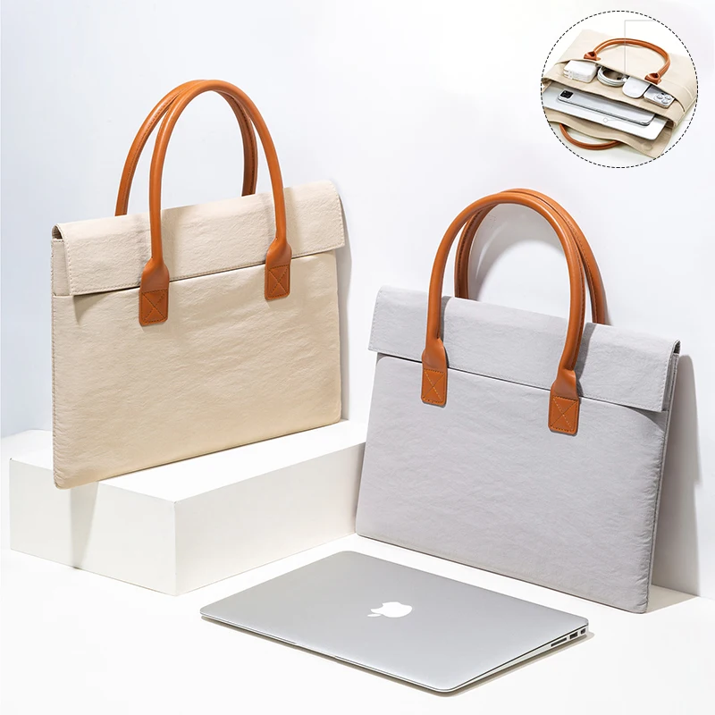 Laptop Bags 13.3 14 15.6 16 Inch Women Men Slim Carrying Briefcase for MacBook Air Pro M5 M4 Huawei Lenovo Asus Dell Acer Xiaomi