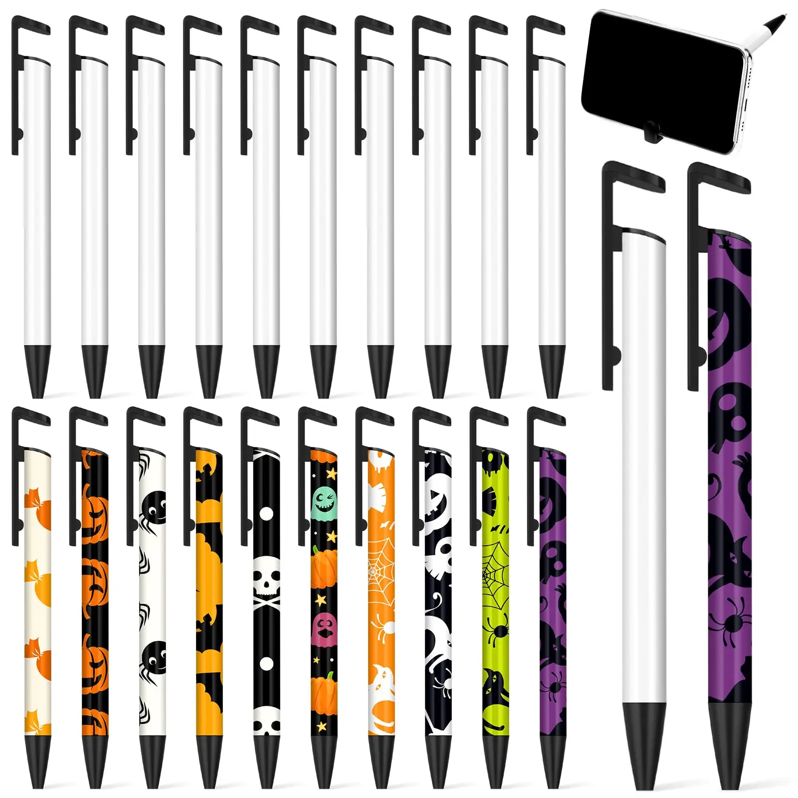 10/20pcs Heat Transfer Retractable Ballpoint Pen Sublimation Blank Pens Aluminum Customized School Supplies for DIY Office