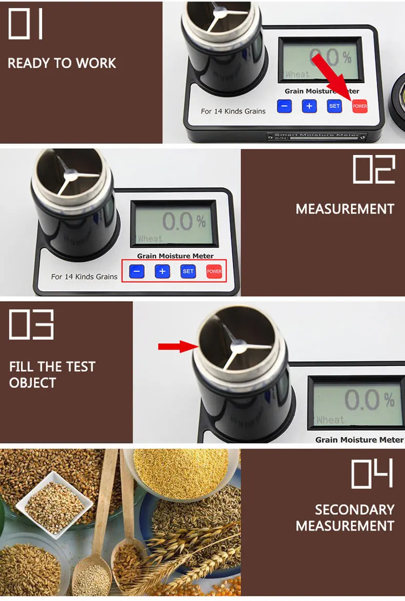 Digitale Display Graan Vochtmeter GM 006 voor Koffieboon Cacaobonen Tarwe Maïs Vochtgehalte Tester 2025 NIEUWE