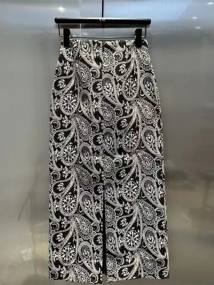 

Elegant Straight Cut Casual Skirt Women's High Waist Slimming Comfortable Fashionable Retro Skirt for Ladies