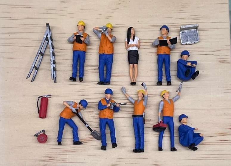 HO 1/87 Geschilderd figuur Politie Verkeersfiguur Hardlopen, Boksen, Marathon Running Action Soldaat Miniatuur Toeristische Groepsfiguur