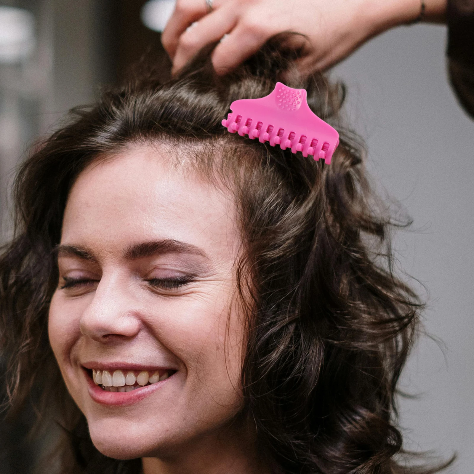 

25pcs Pink Large Perm Clips for Voluminous Roots Setting Curls Styling Hair Accessories Salon Supplies Plastic Claw Hair