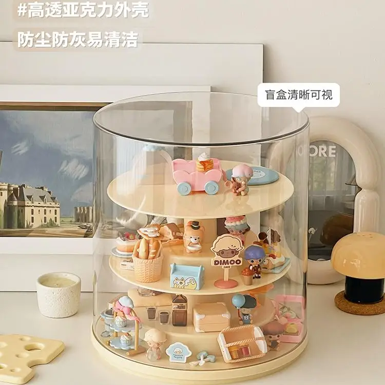 360° Rotation Blind Box Doll Storage Display Rack Action Figures Display Box Storage Box Dustproof Anime Display Showcase