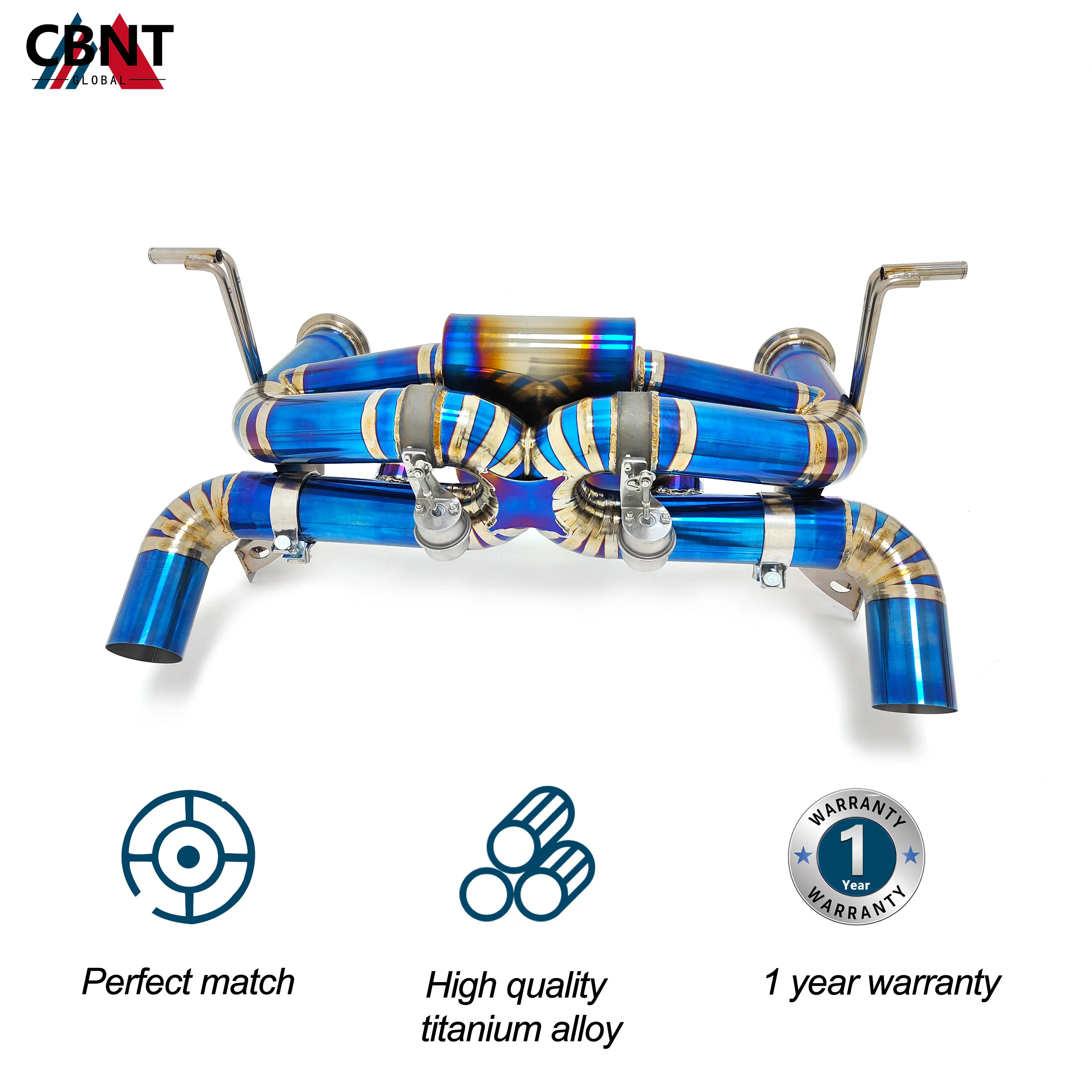 CBNT Valvetronic Axleback Exhaust for Lamborghini Huracan LP610 LP580 5.2L Fit EVO Surround Kit Titanium Exhaust Systems