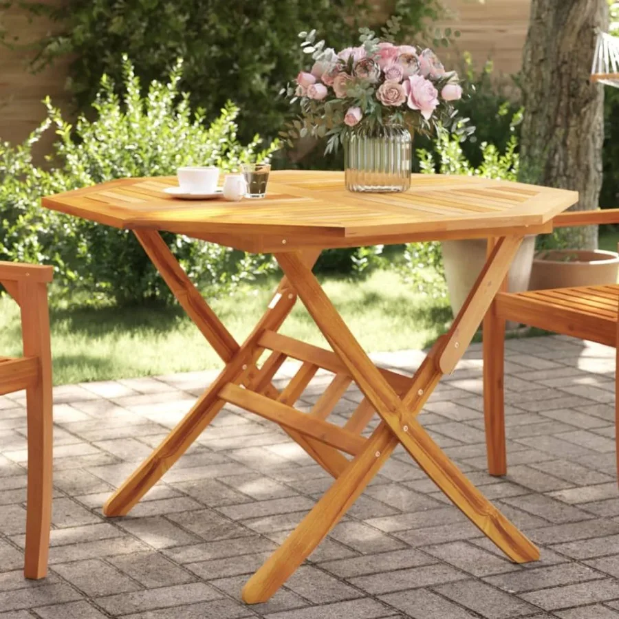 

Garden Table Brown Solid acacia wood 43.3 x 29.5 in Foldable